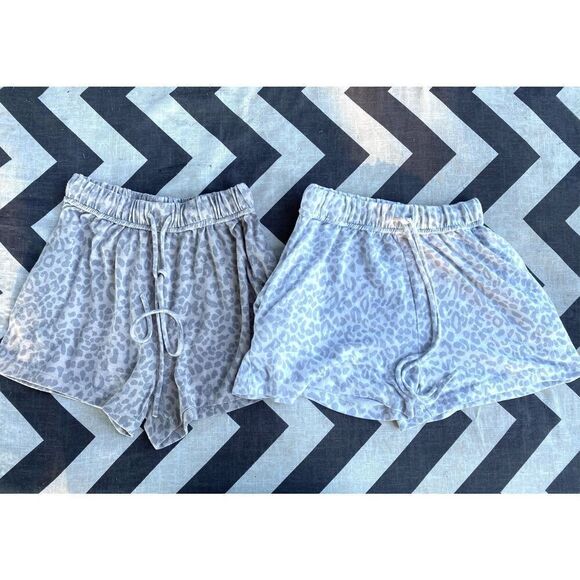Oddy Leopard Print Drawstring Shorts Size Small Lot Of 2 - Picture 2 of 9